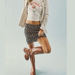 Free People IRL Floral Mini Slip Skirt Sz 12
